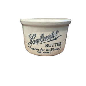 Antique Ceramic Stoneware Crock Lambrecht Butter New York New Jersey